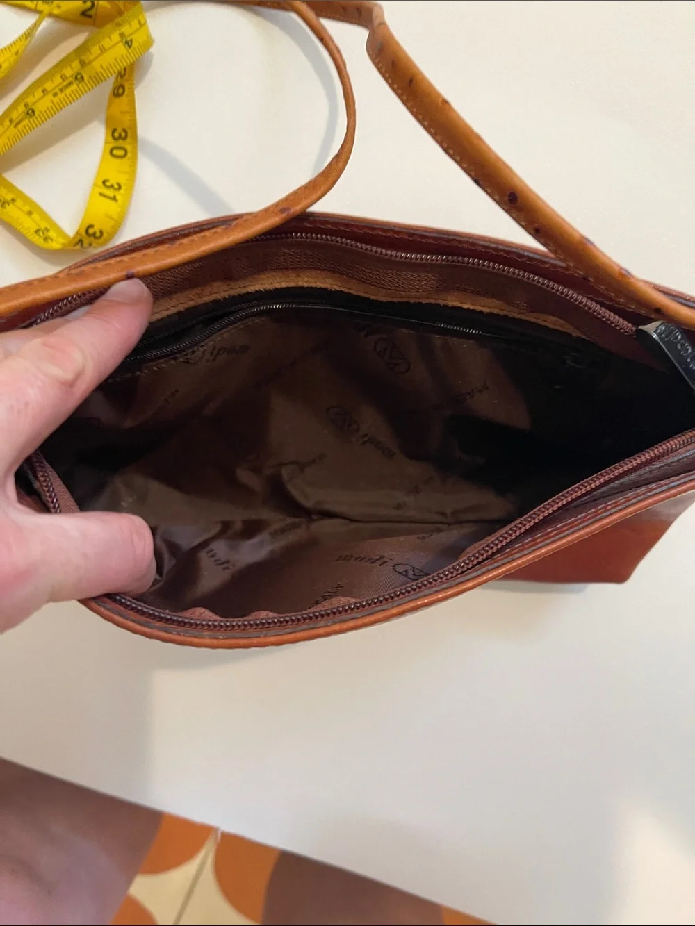 Modi Genuine Brown Leather Shoulder Bag